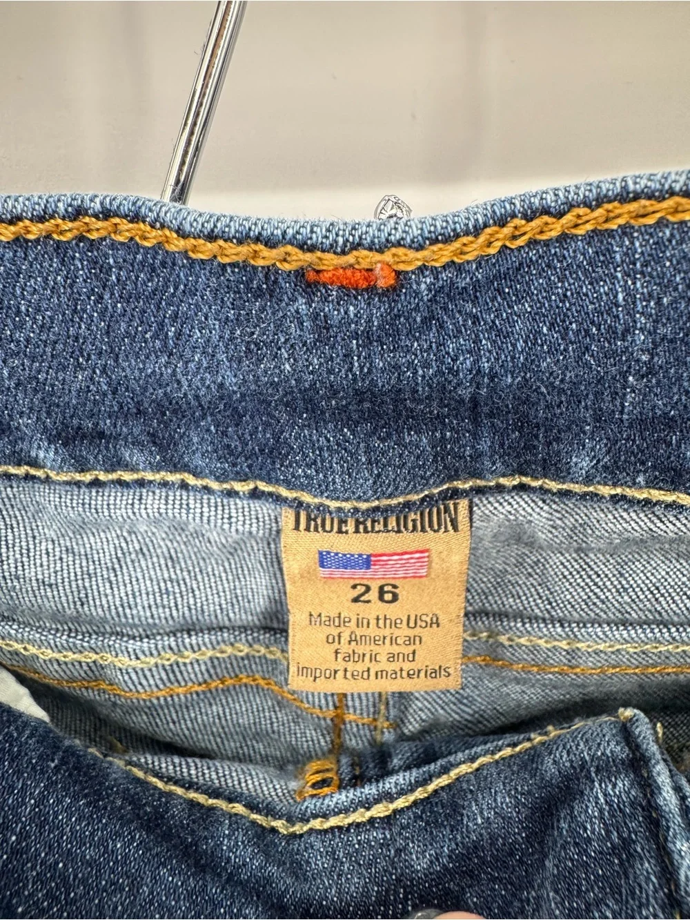 True Religion Women's Cora Mid Rise Straight Jeans Flip Pocket Y2K Cowgirl SZ 26